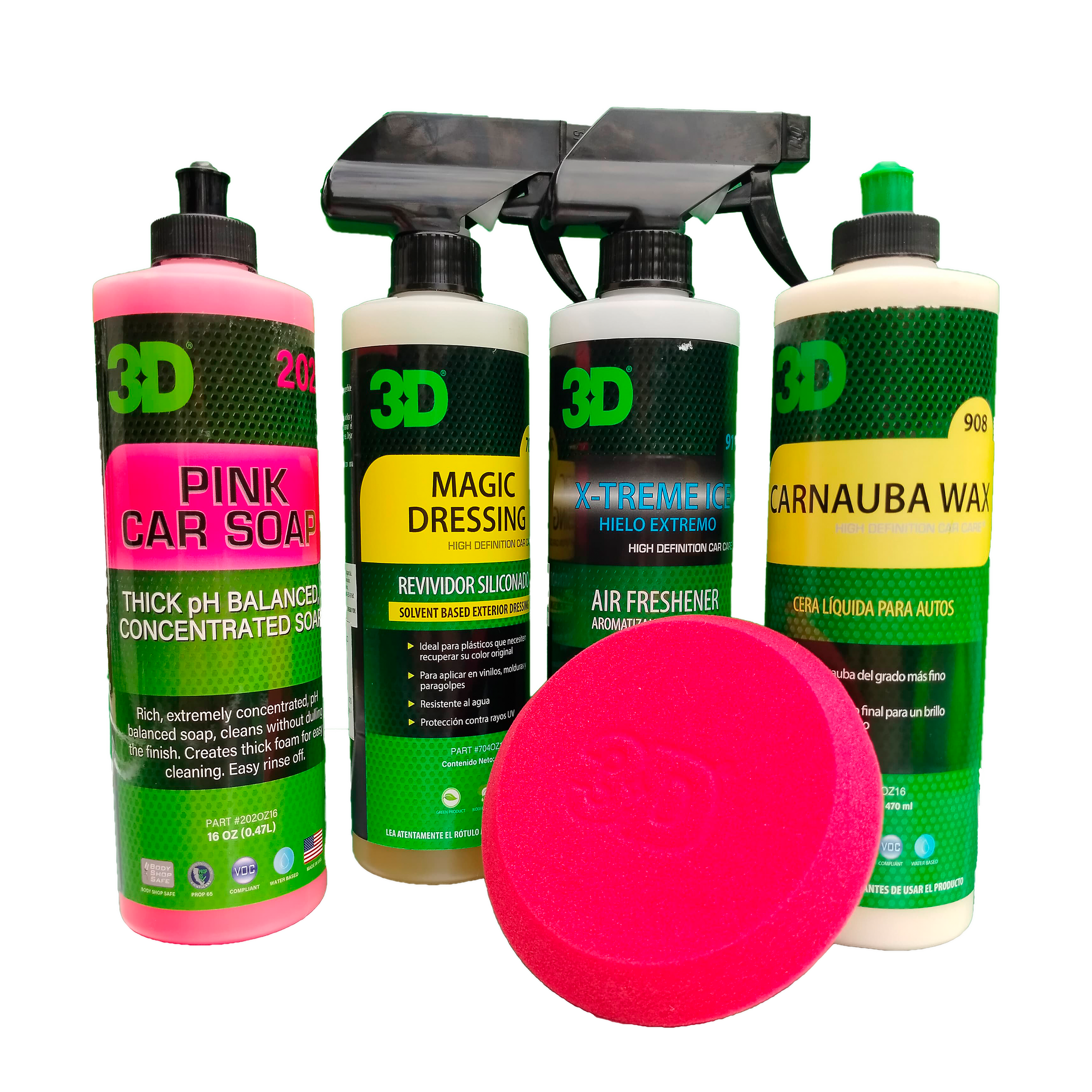 PROMO 1  -  Shampoo + 1 Renovador para Exterior + Fragancia Intensa+ Cera + Aplicador