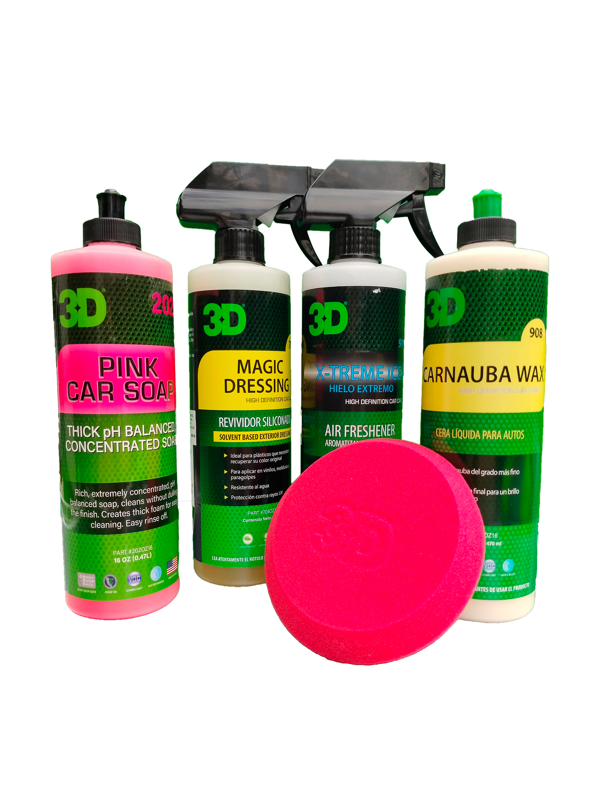 PROMO 1  -  Shampoo + 1 Renovador para Exterior + Fragancia Intensa+ Cera + Aplicador