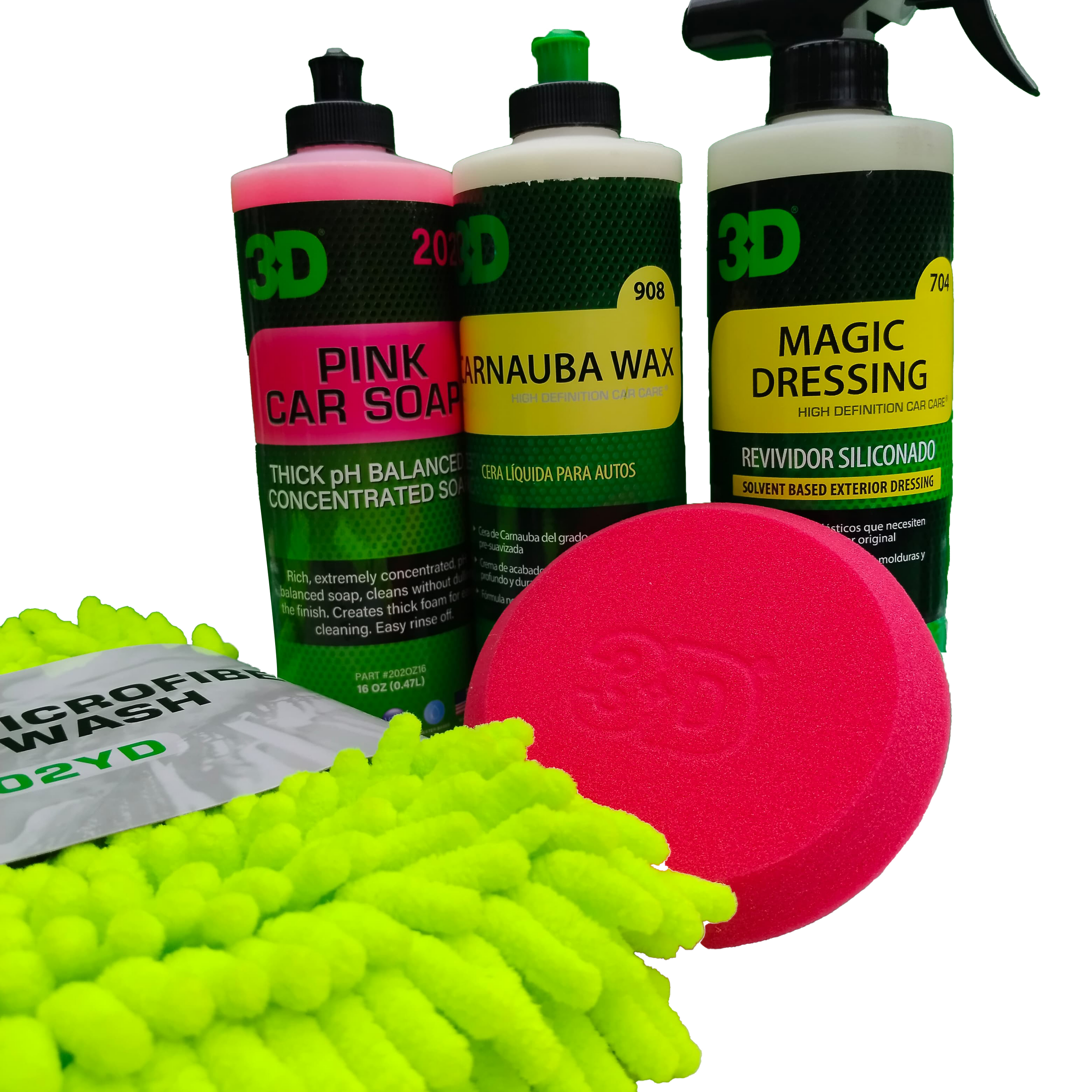 PROMO 2  -  1 Shampoo+ 1 Guante de Lavado + Renovador de Exterior + 1 Cera+ 1 Aplicador