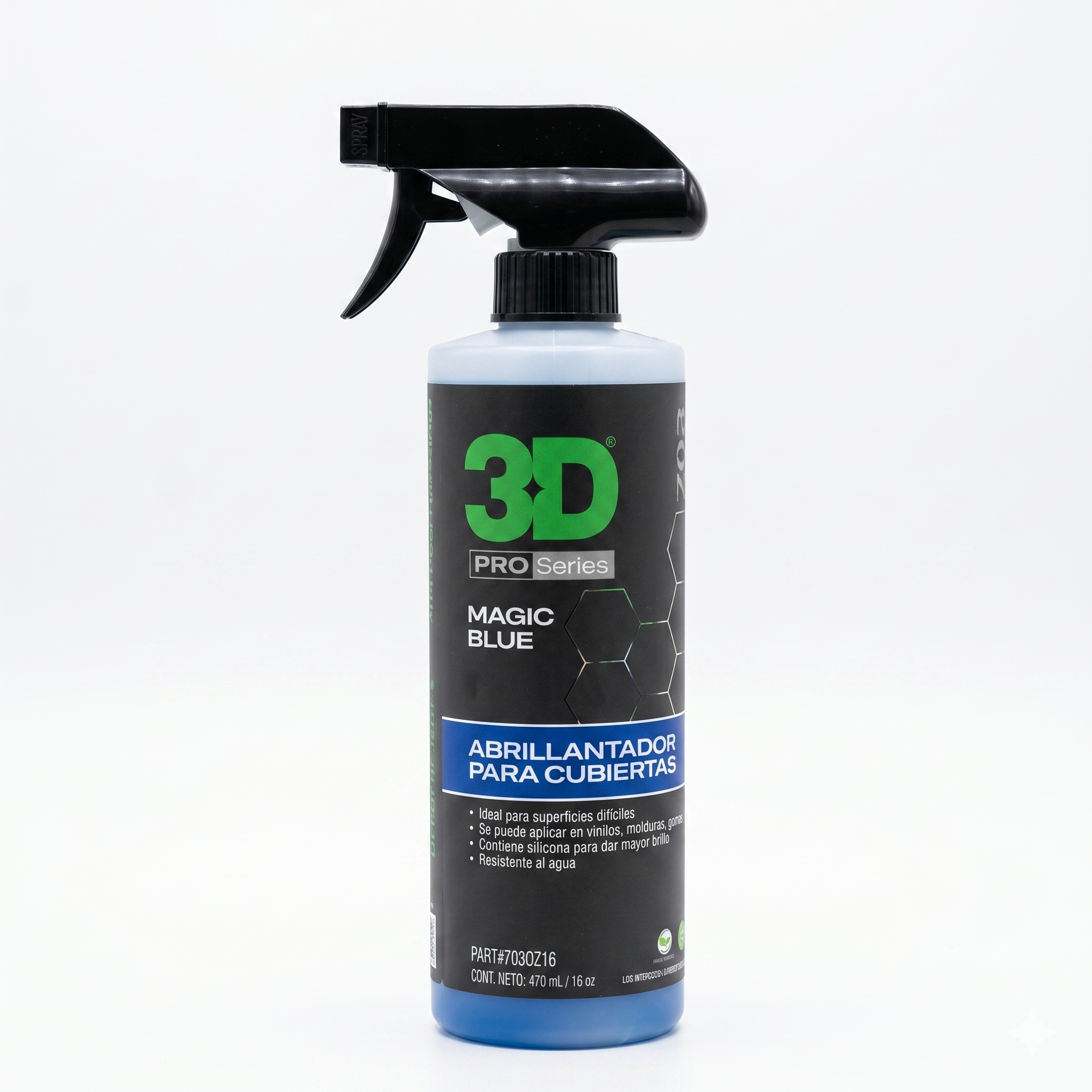 3D Magic Blue Restaurador de Plásticos y Abrillantador de Neumáticos con Protección UV