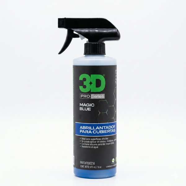 3D Magic Blue Restaurador de Plásticos y Abrillantador de Neumáticos con Protección UV