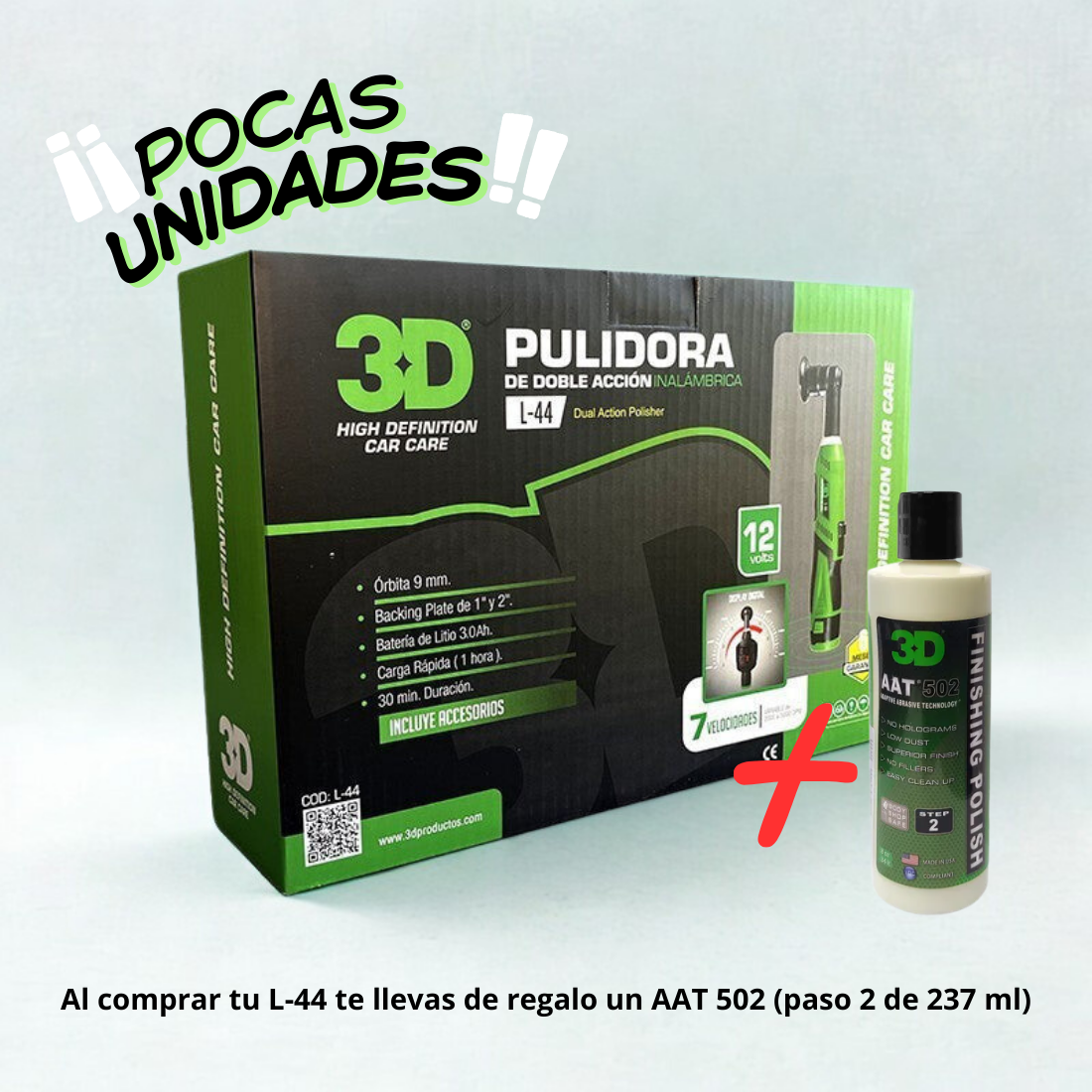 Mini Pulidora L-44 Doble Acción – Máquina Profesional para Detailing Automotriz