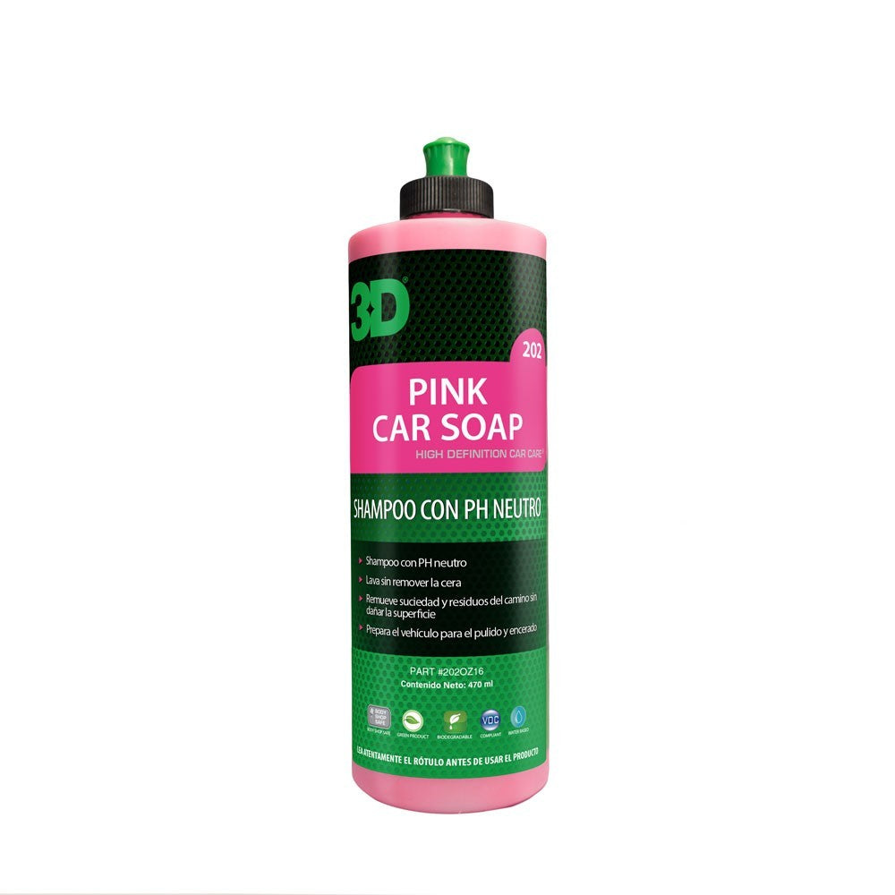 Shampoo para autos sin cera Pink Car Soap - 1/2 Lt